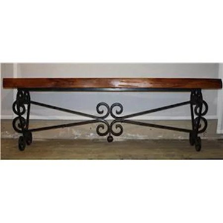 Iron Console Table with Scrolling Base